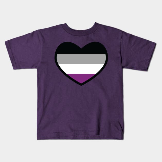 Asexual Flag Heart Kids T-Shirt by deadbeatprince typography